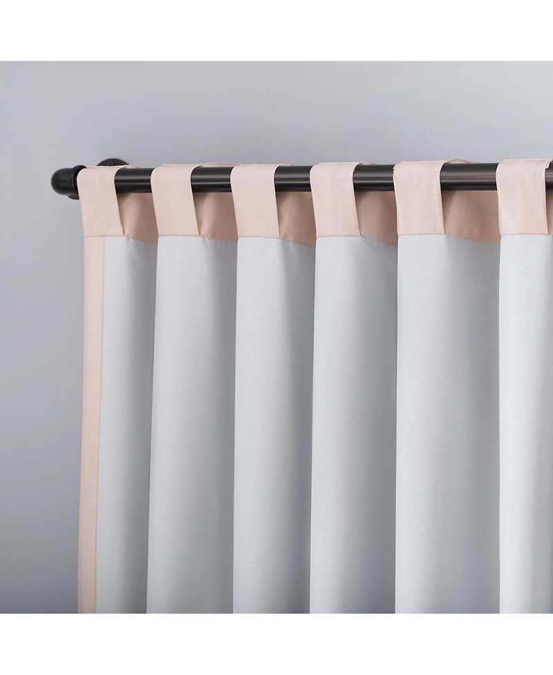 Evelina Faux Dupioni Silk Thermal Extreme 100% Blackout Back Tab Curtain Panel