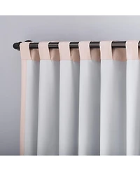 Evelina Faux Dupioni Silk Thermal Extreme 100% Blackout Back Tab Curtain Panel