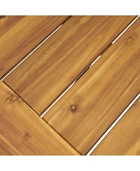 Streamdale Acacia Wood Coffee Table, Teak and Metal, 45.75"W x 27.25"D
