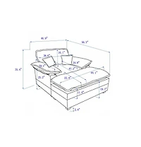 Streamdale Furniture 56.3" Corduroy Sofa with Toss Pillows and Ottoman