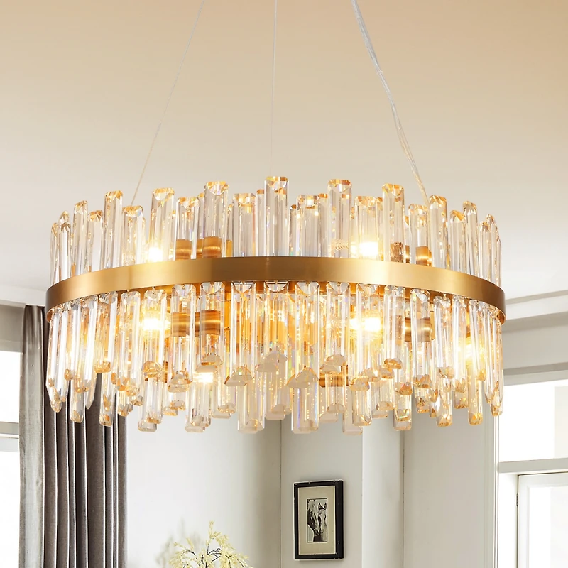 Streamdale Luxury Crystal Chandelier, 23.6", Decorative Led Lighting