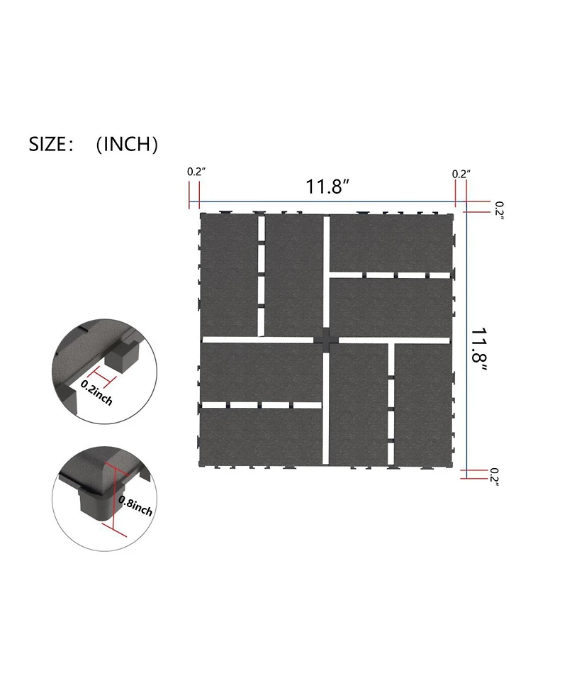 Simplie Fun 44-Pack Interlocking Deck Tiles for Outdoor Use