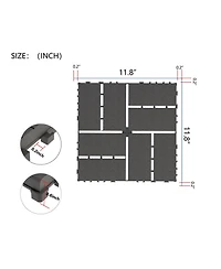 Simplie Fun 44-Pack Interlocking Deck Tiles for Outdoor Use