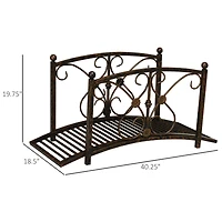Decorative Metal Garden Bridge with Safety Rails