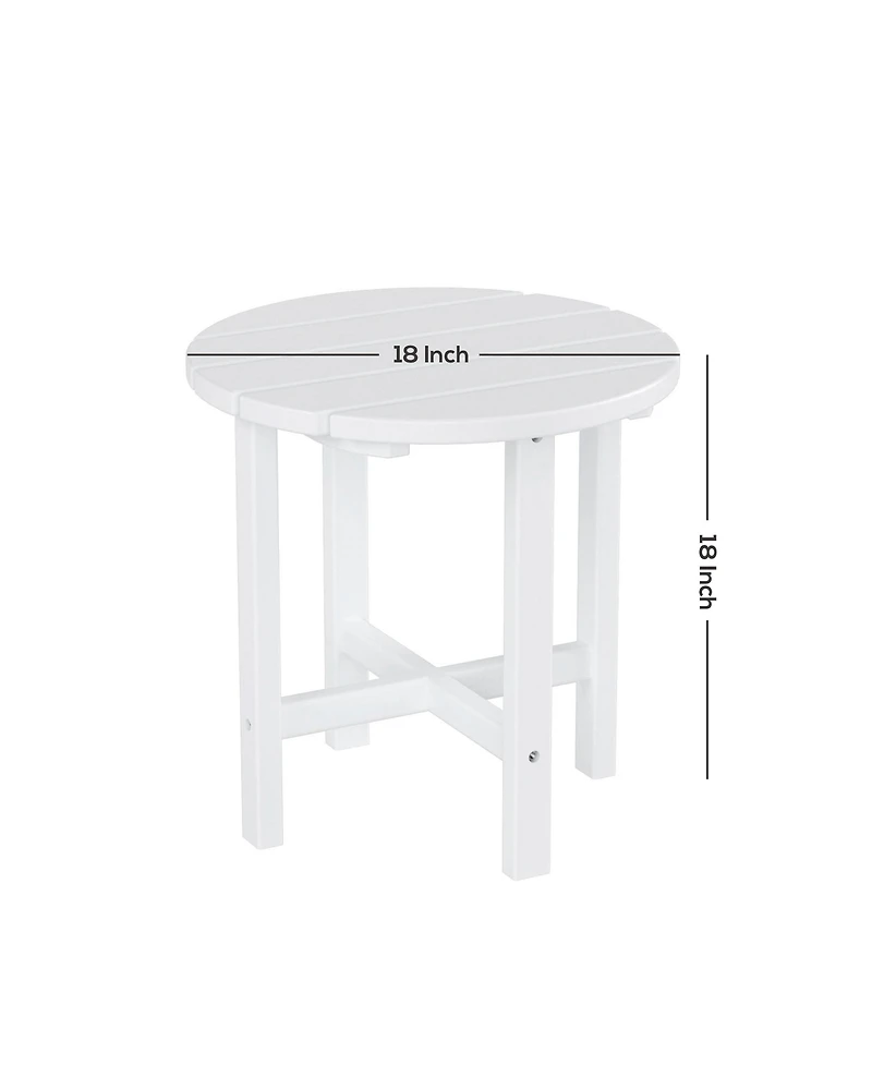 WestinTrends All-Weather Outdoor Patio Round Poly Adirondack Side Table