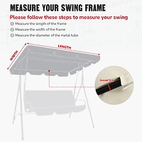 Yescom 76"x44" Replacement Swing Canopy UV30+ 180gsm Outdoor Porch Top Patio Seat Cover