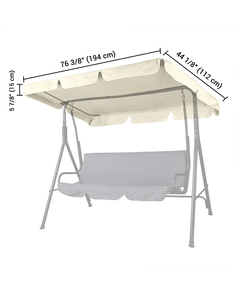Yescom 76"x44" Replacement Swing Canopy UV30+ 180gsm Outdoor Porch Top Patio Seat Cover
