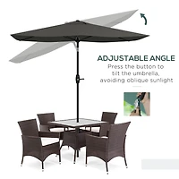 6.5' x 10' Rectangular Patio Umbrella