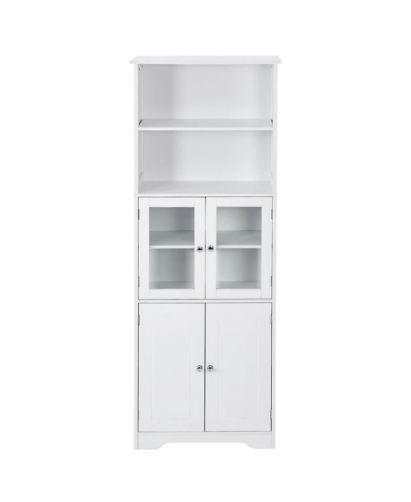 Tall White Storage Cabinet for Various Rooms