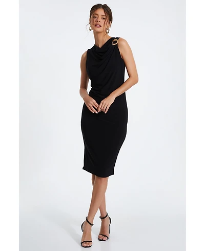 Quiz Women's Ity Gold Buckle Detail Midi