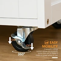 Bar Cart Rolling Kitchen Island on Wheels with Wine Rack