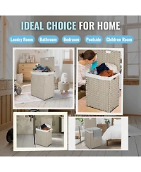 Streamdale Powder Coated Pe Rattan Laundry Hamper with Removable Bags