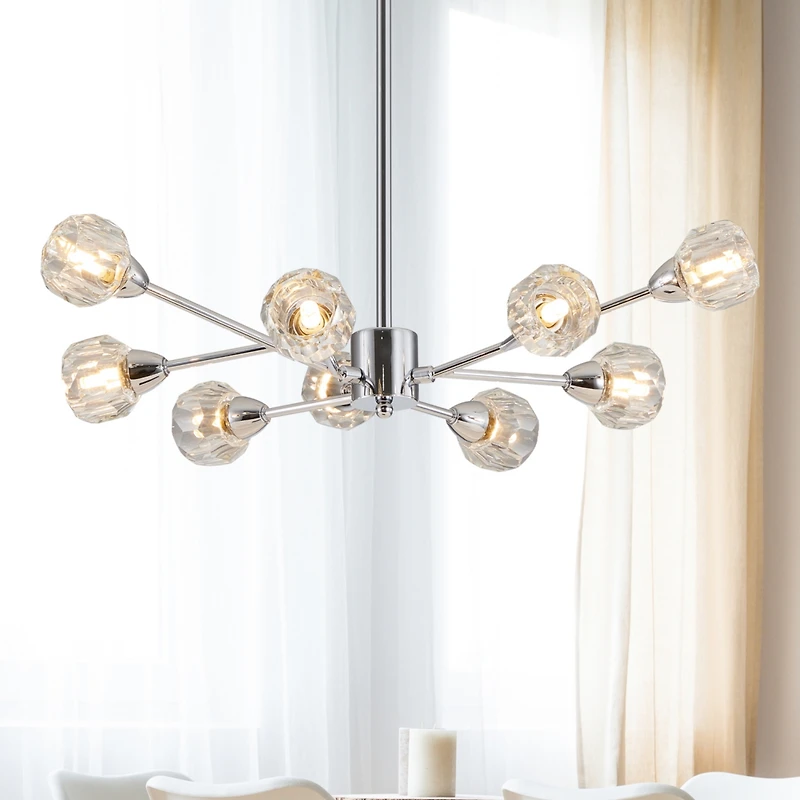 Streamdale Modern Chrome Chandelier 9-Light Fixtures for Multiple Rooms