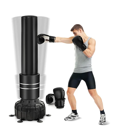 Vebreda Freestanding Punching Bag 71 Inch Boxing Bag with 25 Suction Cups Gloves and Filling Base