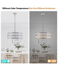 Streamdale Crystal Drum Chandelier with Silver Frame