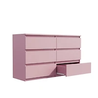 Streamdale Pink Large 6 drawers chest of drawer dressers table