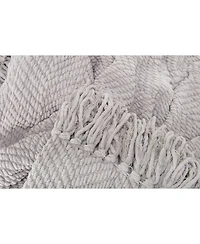Chanasya Premium Textured Knit Throw Blanket with Tassels - Soft, Cozy Blanket for Couch, Bed, Living Room - 60" x 70” - Orange