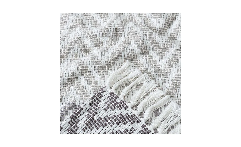 Chanasya Premium Monochrome Soft Cotton Throw Blanket With Tassels