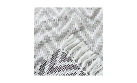 Chanasya Premium Monochrome Soft Cotton Throw Blanket With Tassels