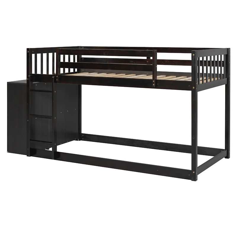 Streamdale Twin over Bunk Bed with 4 Drawers and 3 Shelves-Gray