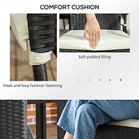 Stackable Outdoor Rattan Dining Chairs with Cushions (Set of 2)