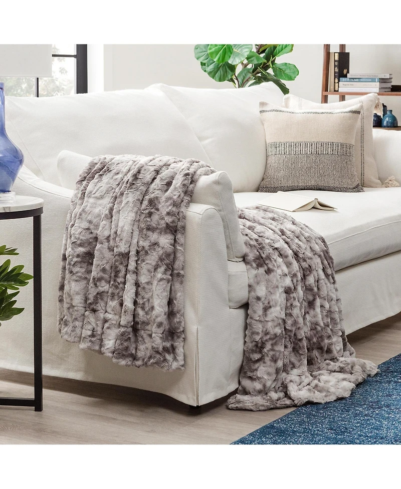 Chanasya Premium Double Sided Oversized Faux Fur Wolf Soft Throw Blanket