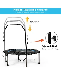 40 Inch Foldable Fitness Rebounder with Resistance Bands Adjustable Home