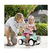 Kids Sit to Stand Vehicle with Working Steering Wheel and Under Seat Storage-White