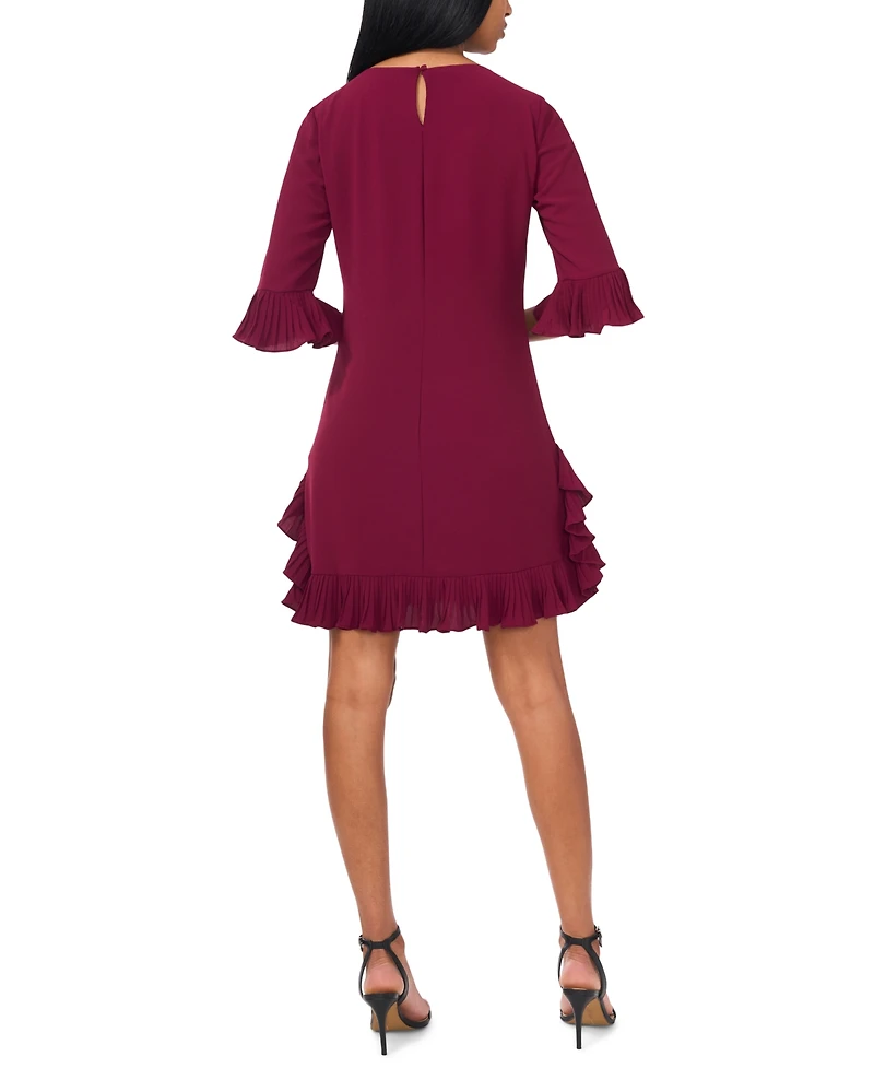 Msk Petite Pleated-Trim Shift Dress