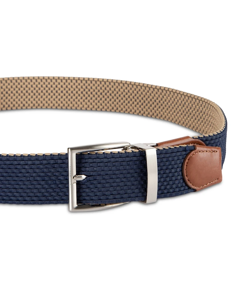 Club Room Men's Stretch Reversible Woven Belt, Exclusively at Macy's