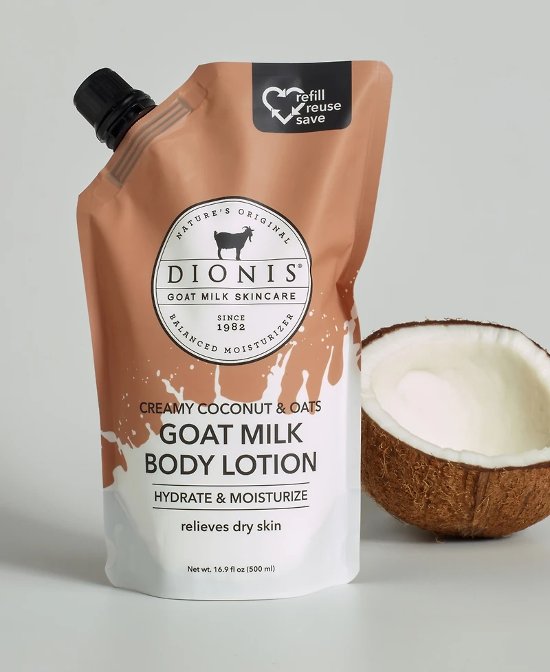Dionis Creamy Coconut Oats Goat Milk Body Lotion Refill Pouch 16.9 fl oz