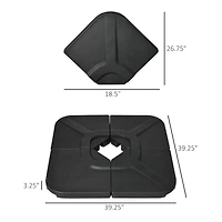 Streamdale Furniture 4-Piece Cantilever Umbrella Base Weights for Cross Base Stands