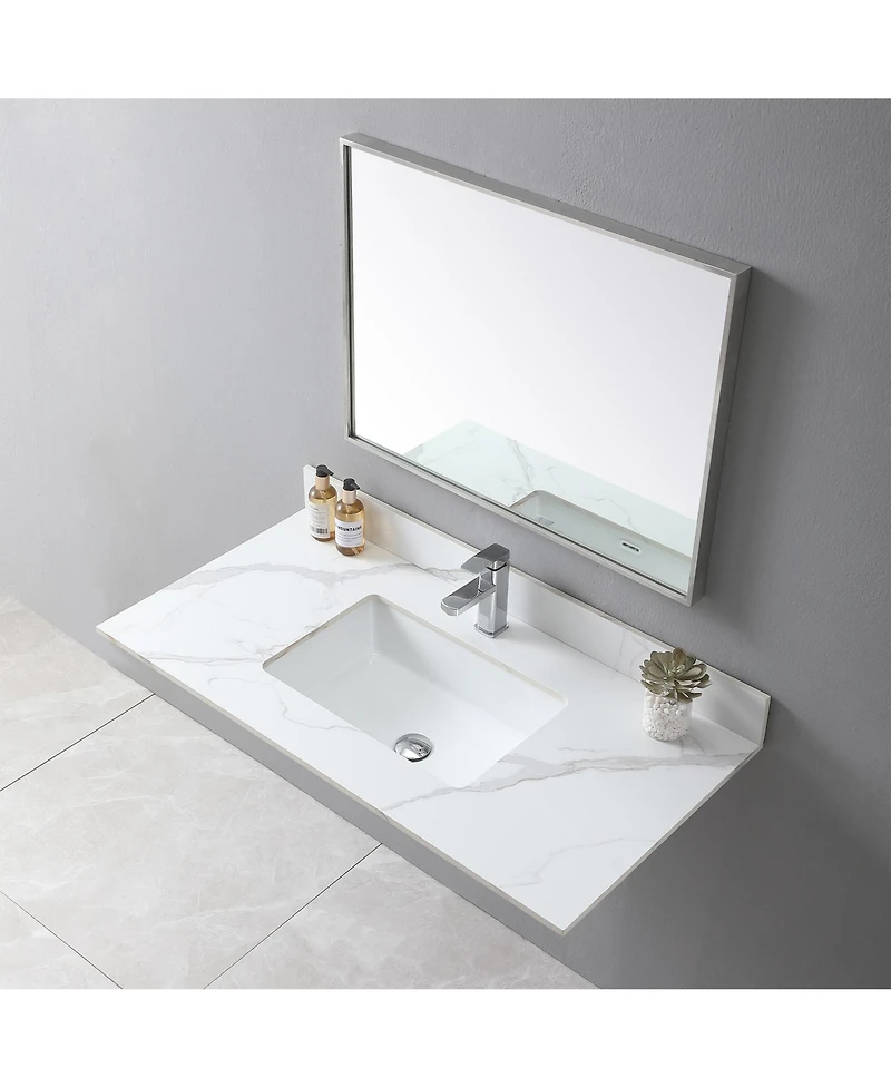 Streamdale Furniture Carrara Gold Sintered Stone Vanity Top with Ceramic Sink (43x22")