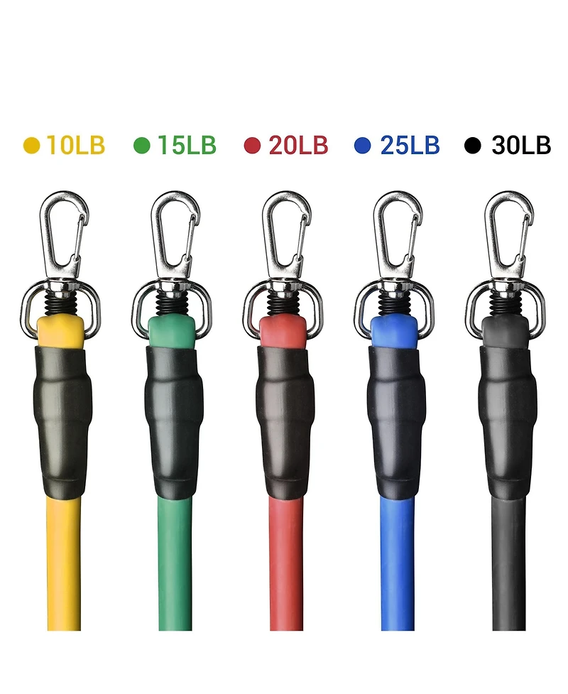 Yescom 5 Tubes Resistance Bands Set Exercise Workout Stackable 100Lbs Ankle Strap Home