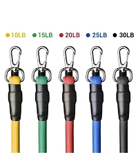 Yescom 5 Tubes Resistance Bands Set Exercise Workout Stackable 100Lbs Ankle Strap Home