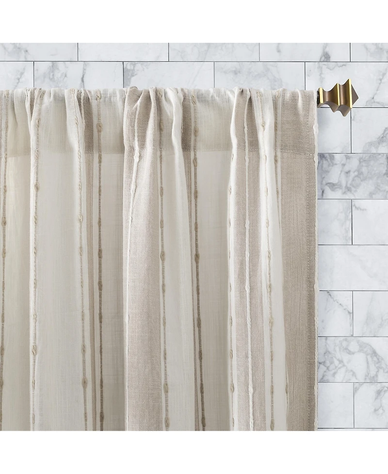 Slub Texture Stripe Cotton Cafe Curtain Valance