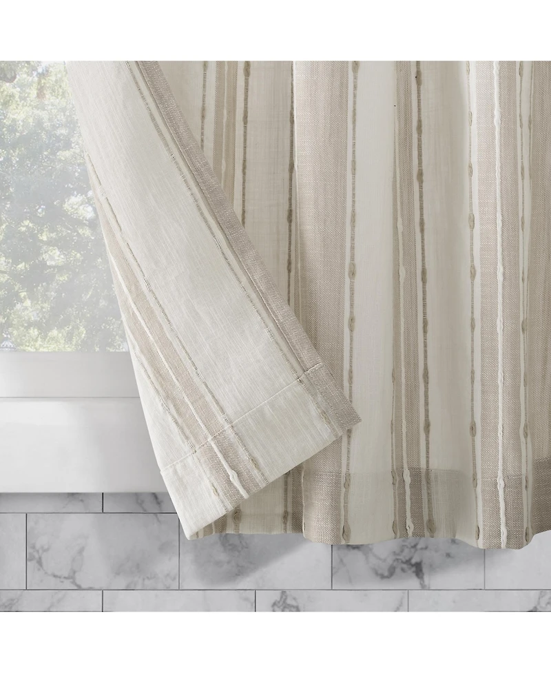 Slub Texture Stripe Cotton Cafe Curtain Valance