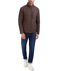 Cole Hann Men's Diamond Quilt Jacket with Faux Sherpa Lining