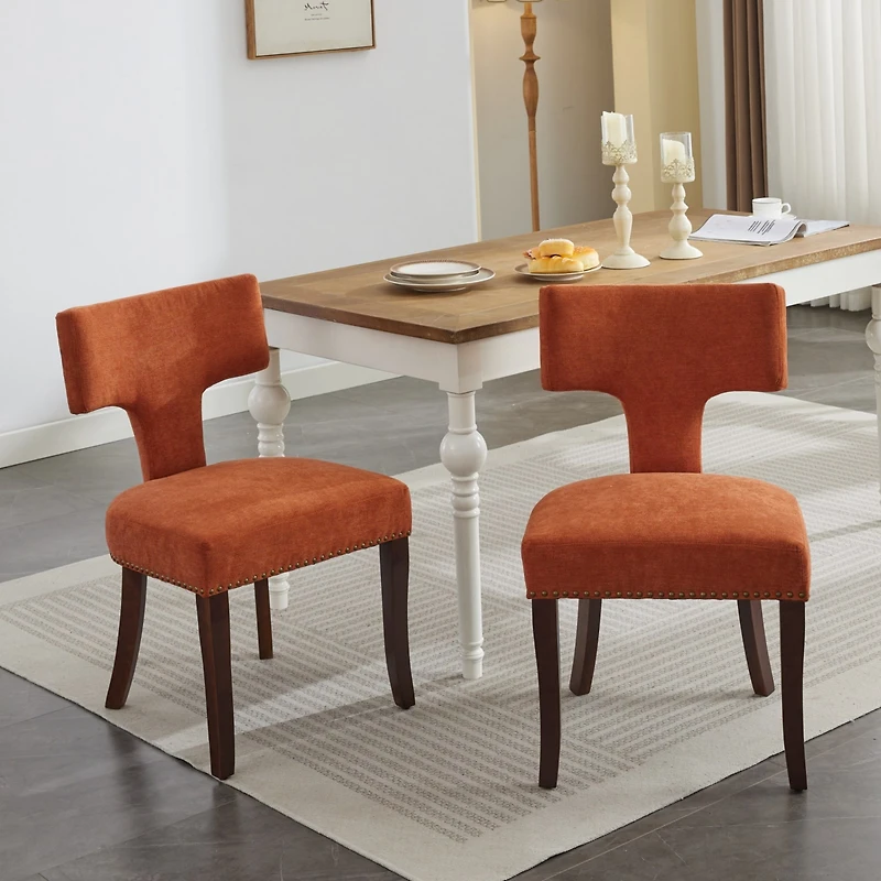 Streamdale Mid Century Modern Dining Chairs, Set of 2 (Orange)