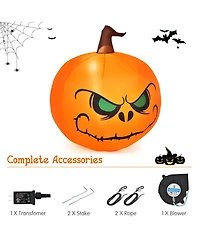 Sugift 4 Feet Halloween Inflatable Pumpkin with Build-in Led Light