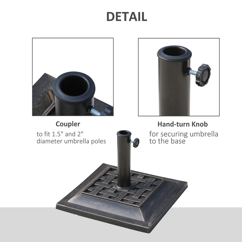 Streamdale Furniture Patio Umbrella Base Stand with Decorative Pattern