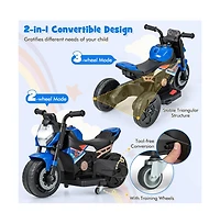 Kids Ride-on Motorcycle 6V Battery Powered Motorbike with Detachable Training Wheels-Red