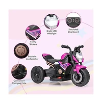 Kids Ride-on Motorcycle 6V Battery Powered Motorbike with Detachable Training Wheels-Red