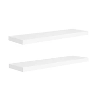 Floating Wall Shelves 2 pcs White 35.4"x9.3"x1.5" Mdf