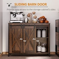 Rustic Farmhouse Buffet Cabinet with Barn Doors