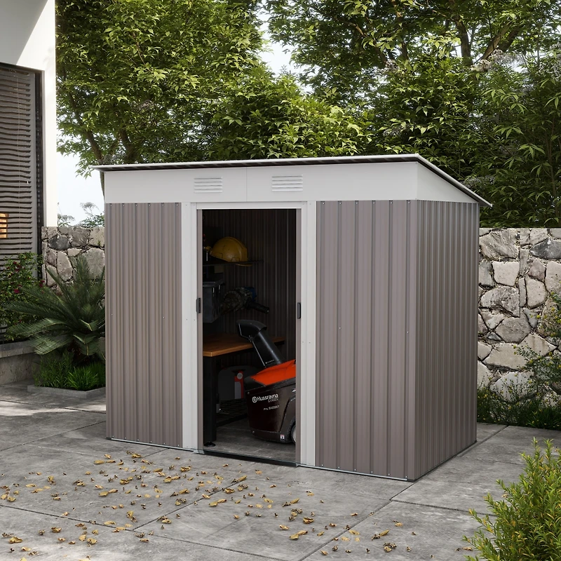 Outsunny 6' x 4' Metal Outdoor Garden Storage Shed w/ Vents,
