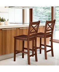 Skonyon Set of 2 Bar Stools 25 Inch Counter Height Chairs