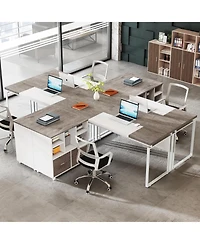 Tribesigns 63" Modern Conference Table with Splicing Board, 5FT Meeting Tables for Home Office, Business Training Seminar Stylish Meta