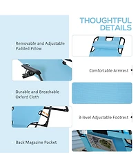 Streamdale Furniture Folding Chaise Lounge: 2-in-1 Tanning & Pool Chair