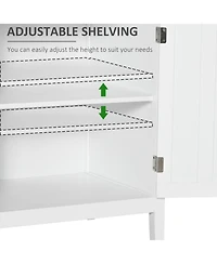 White Buffet Cabinet with Adjustable Shelves